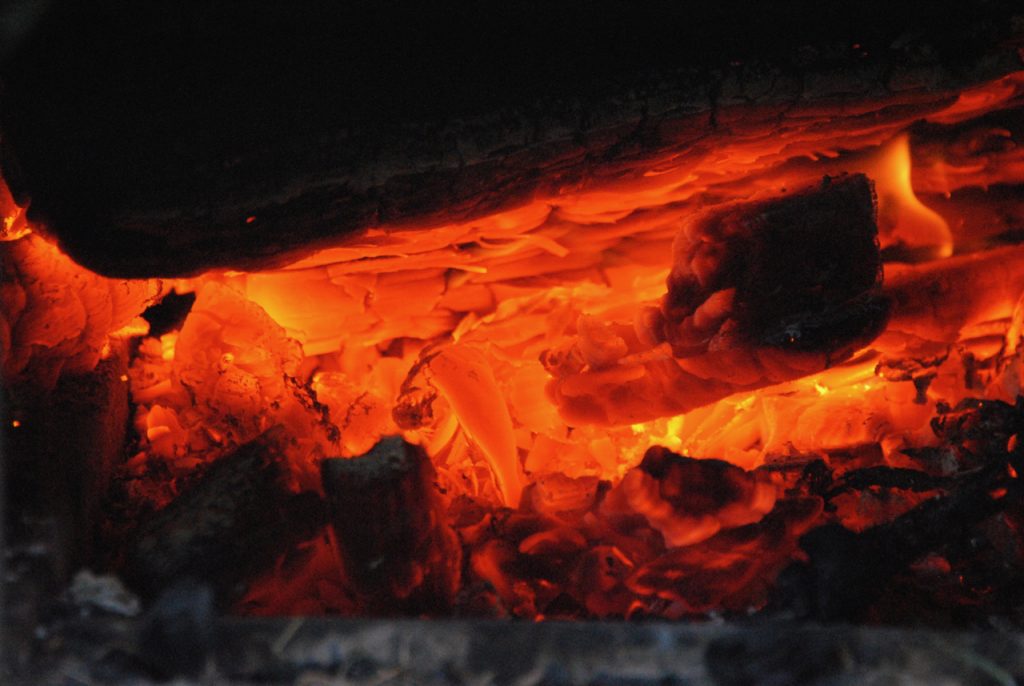 fire, pizza oven, heat, coals, smoke